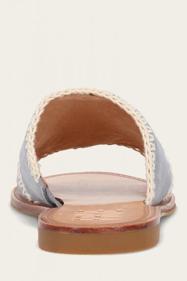 Frye Ava Crochet Slide - Steel-blue - Click Image to Close