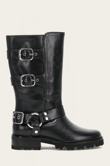 Frye Olivia Moto Mid - Black - Click Image to Close