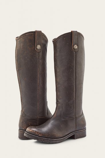 Frye Melissa Double Sole Button Lug Tall - Antiqued-black - Click Image to Close