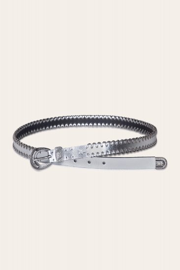 Frye 20mm Belt With 3 Pc Buckle Set & Leather Laced Edge - 20mm Belt With 3 Pc Buckle Set & Leather Laced Edge - Click Image to Close