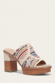Frye Pipa Crochet Platform Sandal - Ivory-sw