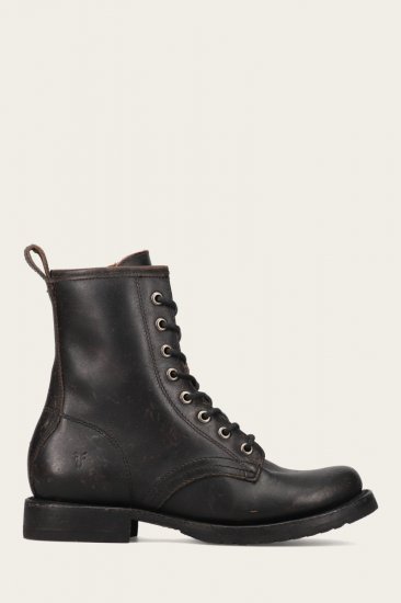 Frye Veronica Flex Combat - Antique-black - Click Image to Close