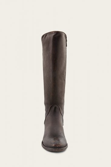 Frye Carson Piping Tall - Antiqued-black - Click Image to Close
