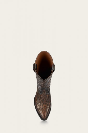 Frye Sacha Mid Pull On - Black-tooled - Click Image to Close