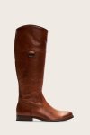 Frye Melissa D Ring Tall Wide Calf - Caramel