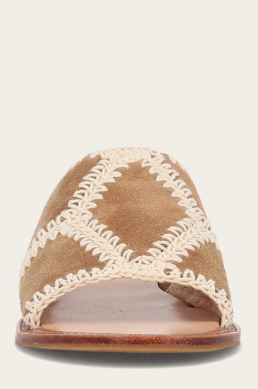 Frye Ava Crochet Slide - Almond - Click Image to Close