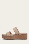 Frye Joy Woodstock 2 Band Platform Slide - Natural--almond