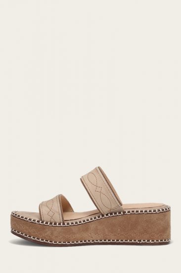 Frye Joy Woodstock 2 Band Platform Slide - Natural--almond - Click Image to Close