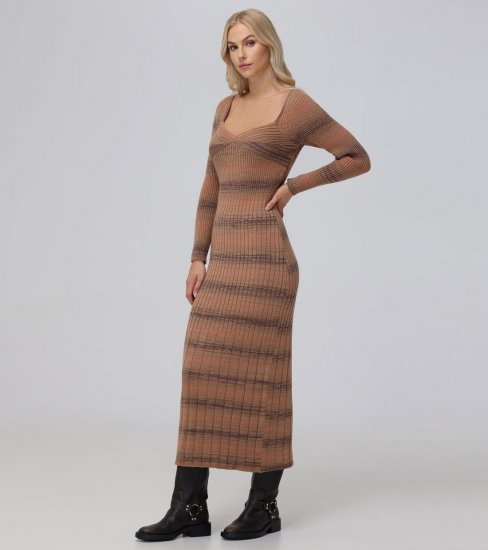 Frye Sweetheart Neck Space Dye Sweater Dress - Sweetheart Neck Space Dye Sweater Dress - Click Image to Close
