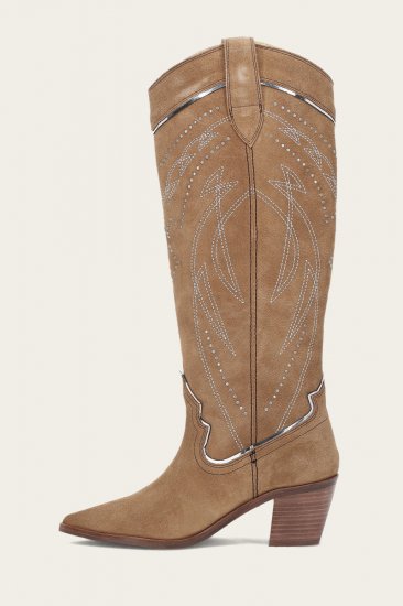 Frye Sara Western Tall Stud - Almond - Click Image to Close