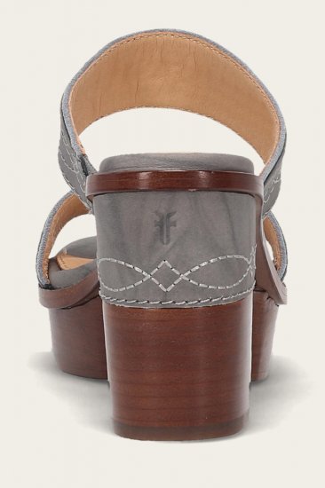 Frye Pipa Woodstock 2 Band Platform Sandal - Grey-sky - Click Image to Close