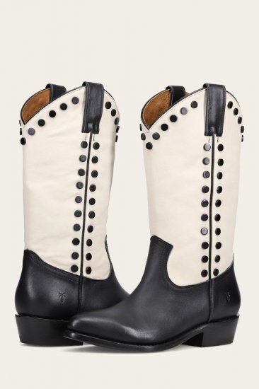Frye Billy Pull On Stud - Black-ivory - Click Image to Close