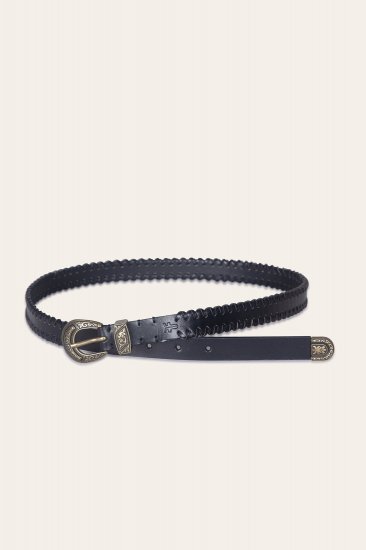 Frye 20mm Belt With 3 Pc Buckle Set & Leather Laced Edge - 20mm Belt With 3 Pc Buckle Set & Leather Laced Edge - Click Image to Close