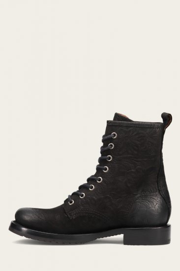Frye Veronica Combat - Black-floral - Click Image to Close