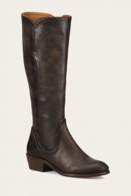Frye Carson Piping Tall Wide Calf - Chocolate