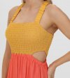 Frye Smocked Color Block Maxi Dress - Smocked Color Block Maxi Dress