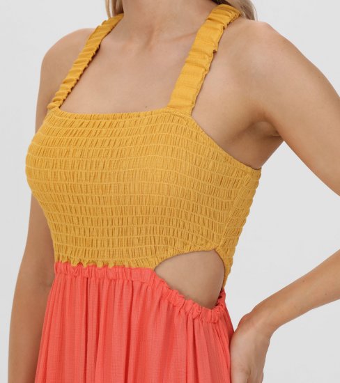 Frye Smocked Color Block Maxi Dress - Smocked Color Block Maxi Dress - Click Image to Close
