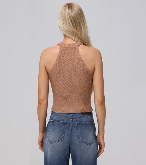 Frye Cable Halter Sweater - Cable Halter Sweater - Click Image to Close