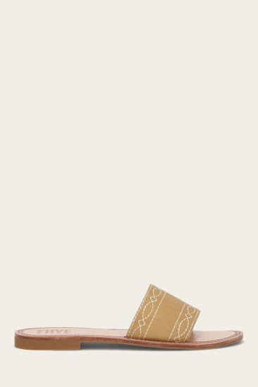 Frye Ava Woodstock Slide - Banana - Click Image to Close
