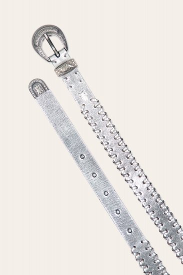 Frye 20mm Belt With 3 Pc Buckle Set & Leather Laced Edge - 20mm Belt With 3 Pc Buckle Set & Leather Laced Edge - Click Image to Close