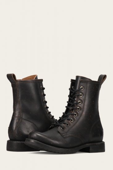 Frye Veronica Flex Combat - Antique-black - Click Image to Close