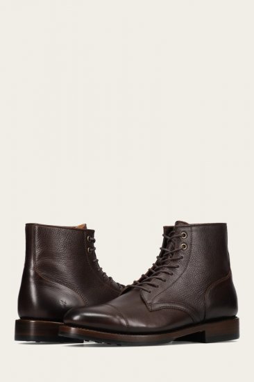 Frye Dylan Cap Toe Lace Up - Dark-brown - Click Image to Close