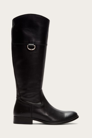 Frye Melissa D Ring Tall Wide Calf - Black - Click Image to Close