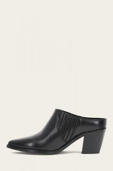 Frye Sara Western Mule - Black - Click Image to Close