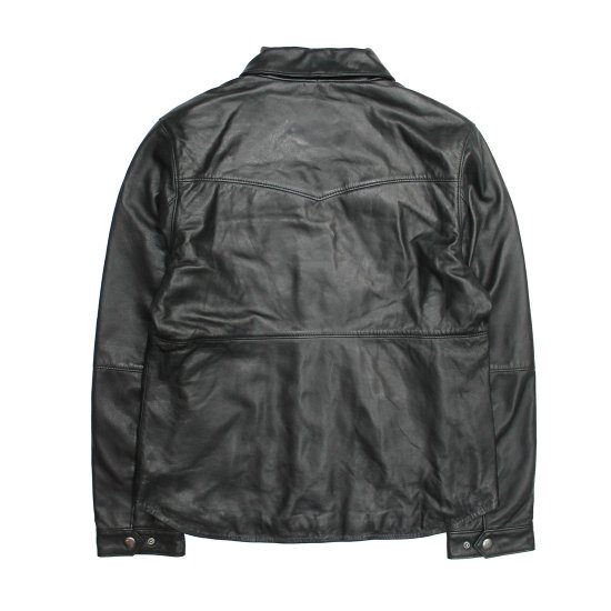 Frye Black Leather Shirt - Frye Black Leather Shirt - Click Image to Close