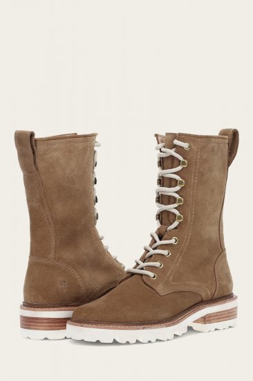 Frye Olivia Combat - Almond - Click Image to Close