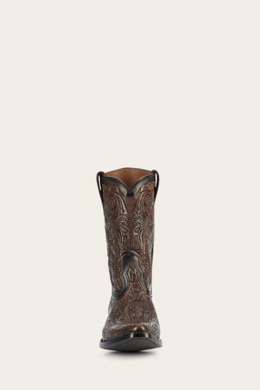 Frye Sacha Mid Pull On - Black-tooled - Click Image to Close
