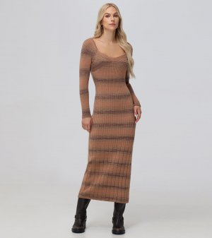Frye Sweetheart Neck Space Dye Sweater Dress - Sweetheart Neck Space Dye Sweater Dress