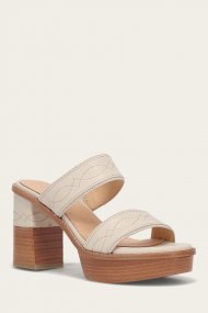 Frye Pipa Woodstock 2 Band Platform Sandal - Ivory