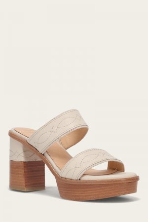 Frye Pipa Woodstock 2 Band Platform Sandal - Ivory