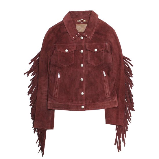 Frye Oxblood Fringed Jacket - Frye Oxblood Fringed Jacket - Click Image to Close