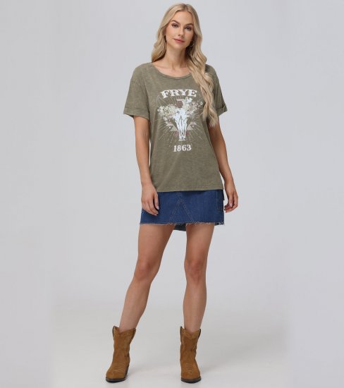 Frye Rolled Cuff Graphic Tee - Rolled Cuff Graphic Tee - Click Image to Close
