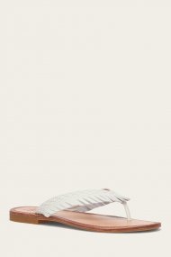 Frye Ava Fringe Sandal - White