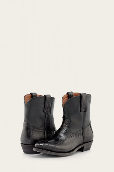 Frye Billy Short - Black-ostrich - Click Image to Close