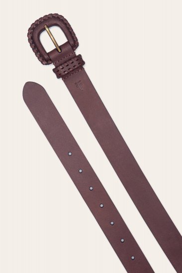 Frye 30mm Belt With Covered Buckle & Leather Lacing - 30mm Belt With Covered Buckle & Leather Lacing - Click Image to Close