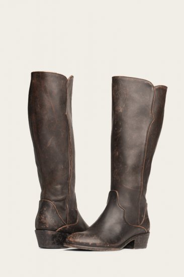 Frye Carson Piping Tall - Antiqued-black - Click Image to Close