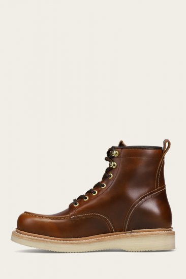 Frye Hudson Workboot Wedge - Saddle - Click Image to Close