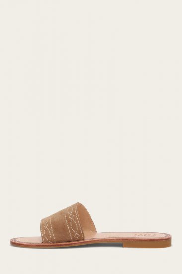 Frye Ava Woodstock Slide - Almond - Click Image to Close