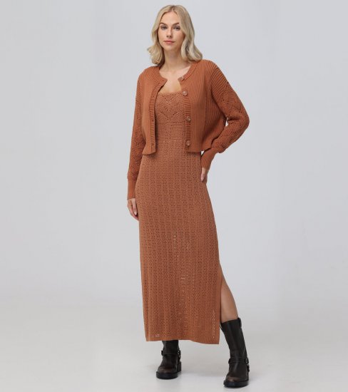 Frye Mixed Stitch Button Front Cardigan - Mixed Stitch Button Front Cardigan - Click Image to Close