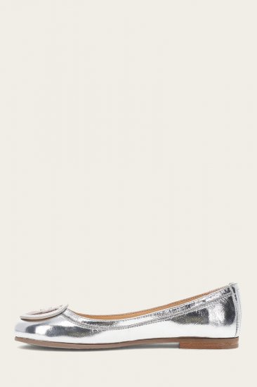 Frye Carson Logo Ballet - Silver - Click Image to Close