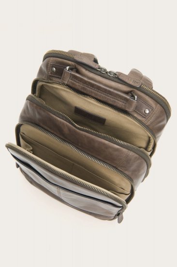 Frye Logan Multi Zip Backpack - Slate - Click Image to Close