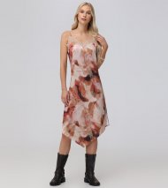 Frye Charmeuse Lace Trim Slip Midi Dress - Charmeuse Lace Trim Slip Midi Dress