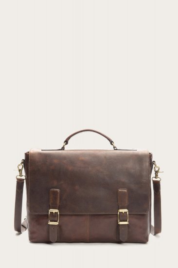 Frye Logan Top Handle - Dark Brown - Click Image to Close