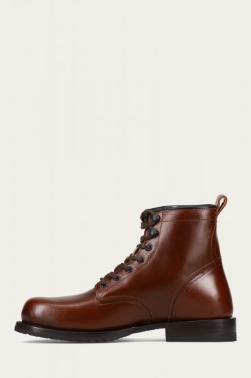 Frye Hudson Workboot Plain Toe - Mahogany - Click Image to Close
