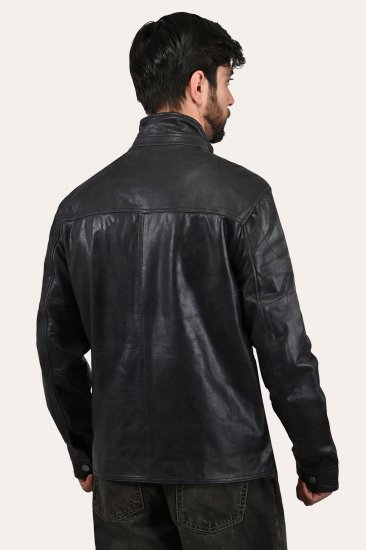 Frye Black Biker Jacket - Frye Black Biker Jacket - Click Image to Close