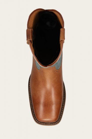 Frye Hauser Roper - Tan-faded-denim - Click Image to Close